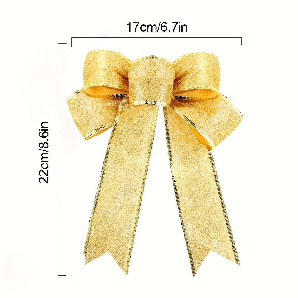 6Pcs Christmas Decoration Bow Ribbon Christmas Tree Pendant Handmade Design for Home Decor Navidad New Year 2026 DIY Ornament