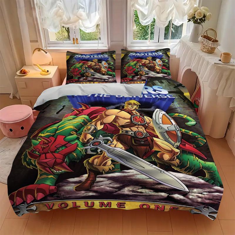 Heman Masters Universe Adventure Print 3Pcs Bedding Setduvet Cover With 2 Bedropillowcase Home Birthday Gift