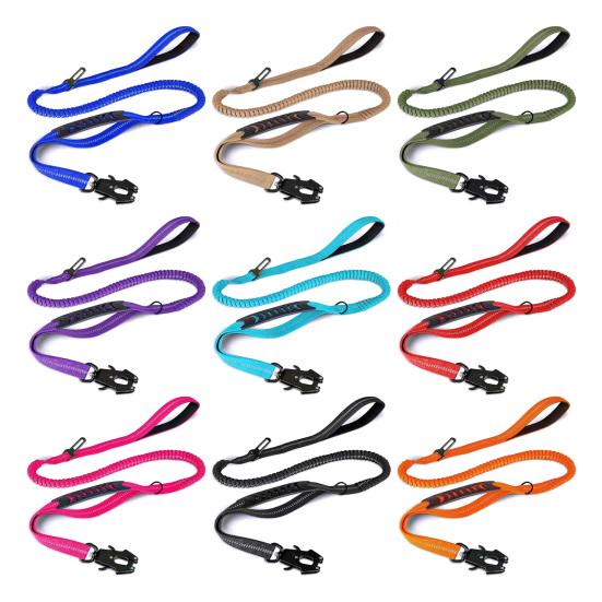 Heavy Duty Tactical Bungee Dog Leash Reflective No Pull Lead Rope