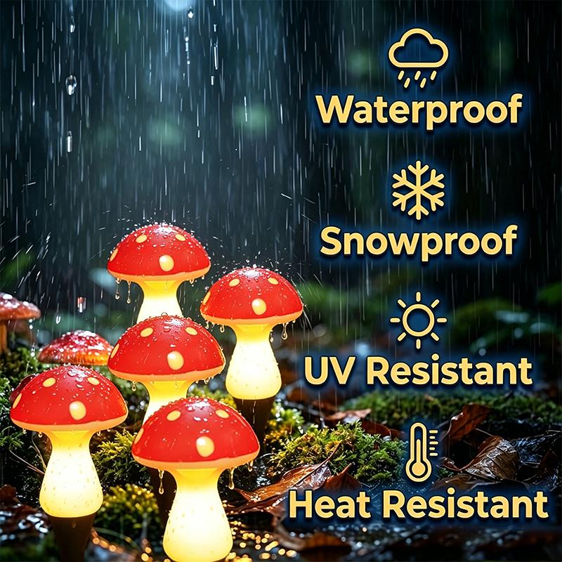 Solar Mushroom Lights for Garden Decor Waterproof Outdoor Garden Mushroom Lamp Solar LED Fairy Lights for Patio Path Yard Lawn
