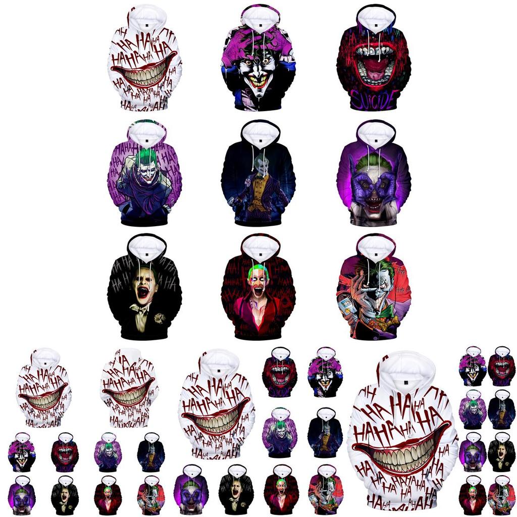 Funny Haha Halloween Joker Men Women 3d Sweatshirt Hoodies Hip Hop Dress Tops
