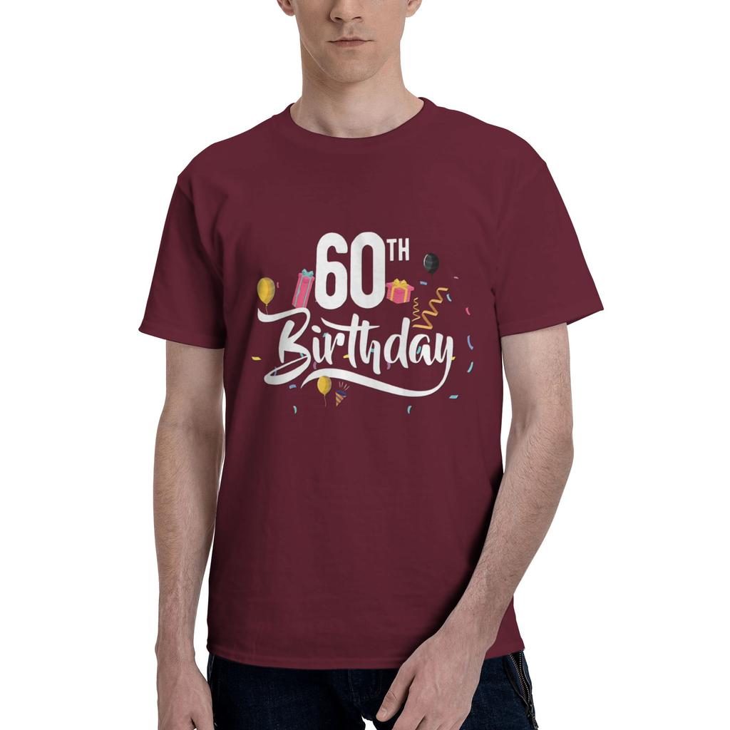 60th birthday Men T Shirt 60 Birthday Vintage Tees Short Sleeve Round Collar Cotton Party Clothing TShirt