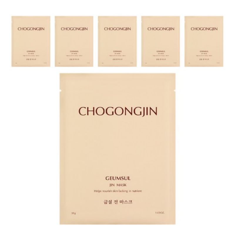 MISSHA Chogongjin Geumsul Jin Тканевая маска Осветляющая Укрепляющая Питательная маска 30 г x 6 шт.