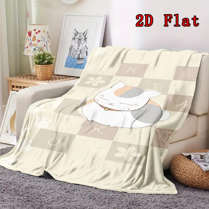 Cartoon Kitten 2D Flat Pattern Flannel Blanket High Quality All Seasons Warmth and Comfort Perfect for Christmas Gifts.PMT0914395