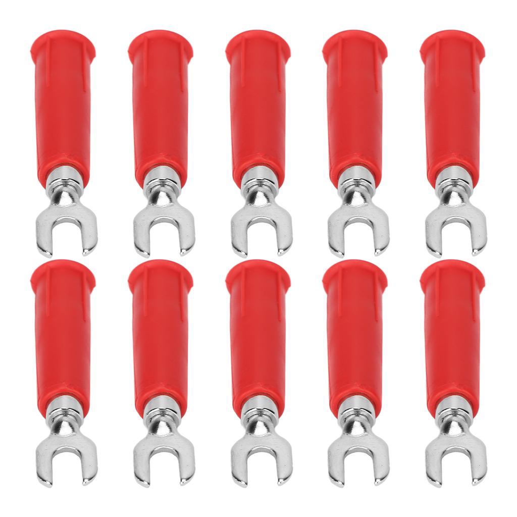 10Pcs/Set Banana Plug Adapter Insulated Fork Spade Wire Connectors U Type Electrical Crimp