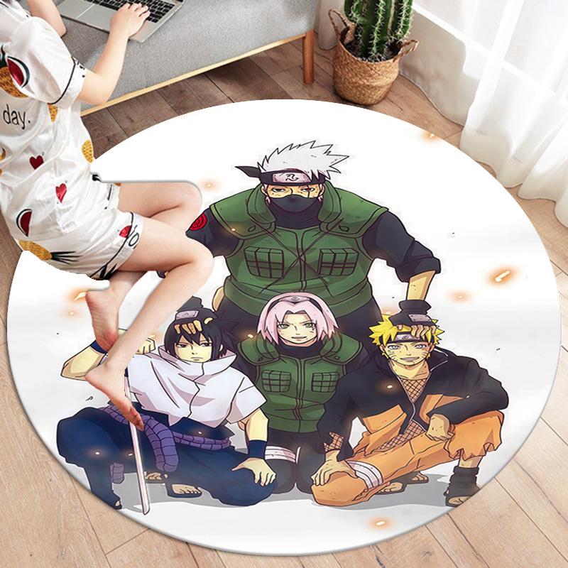 Naruto Round Area Rug Carpet Rug For Living Room Bedroom Sofa Playroom Decor Nonslip Floor Mat