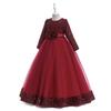 Newborn Long Sleeve Baby Girl Dresses Party Wedding Girl Lace Big Bow Dresses Infant Girl 10st Birthday Princess Baptism Dress