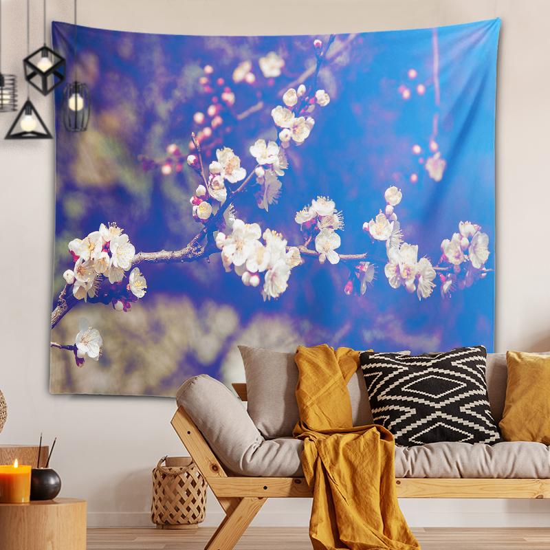 Home Decoration Printing Tapestry Beautiful Cherry Blossom Series Printing Tapestry Home Decoration Holiday Decorations