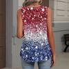 V-Neck Tank Top Women Print Tank Tee Casual Loose Fit Sleeveless Shirt