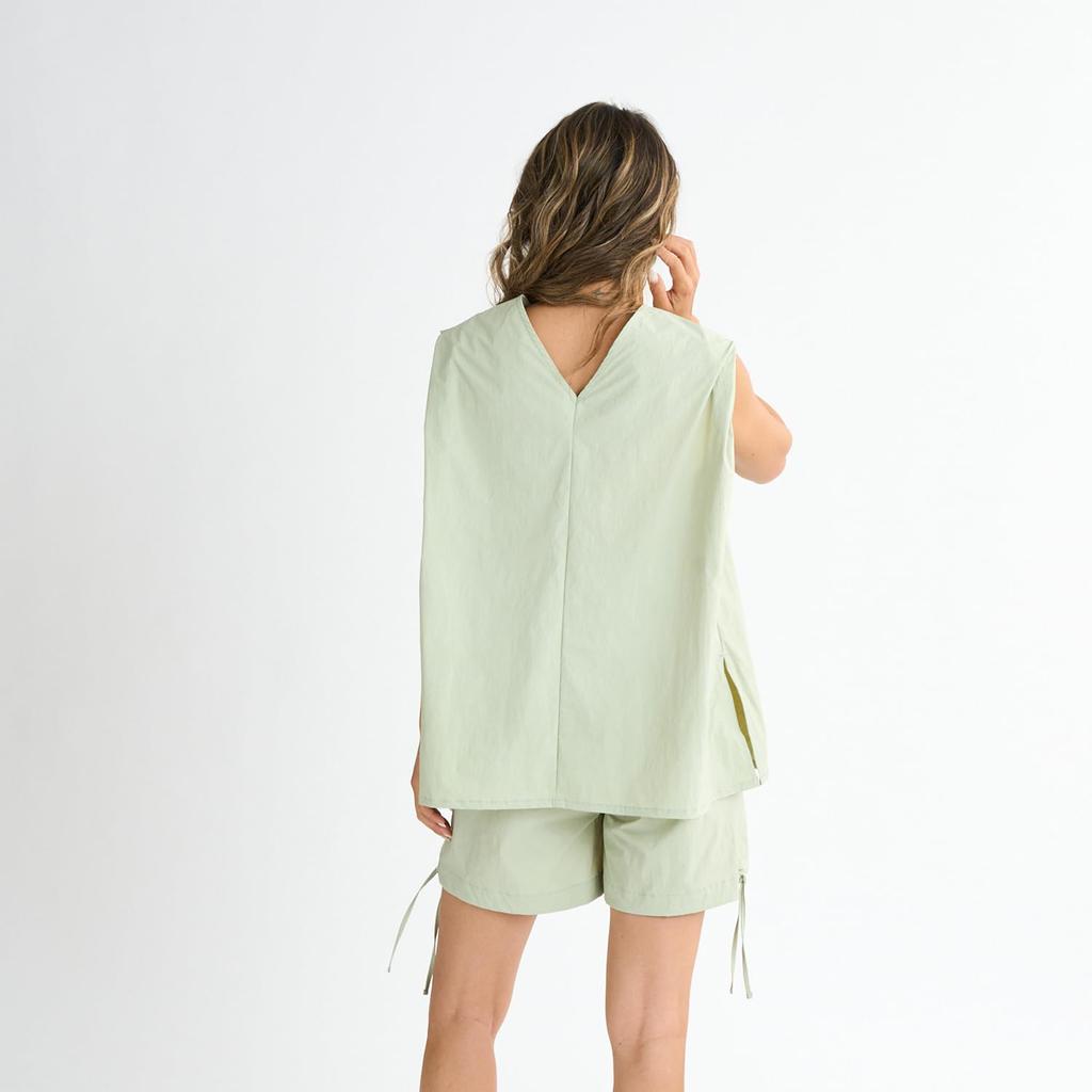 Amphibious Sleeveless Top and Culottes Set High-waisted Cover-up