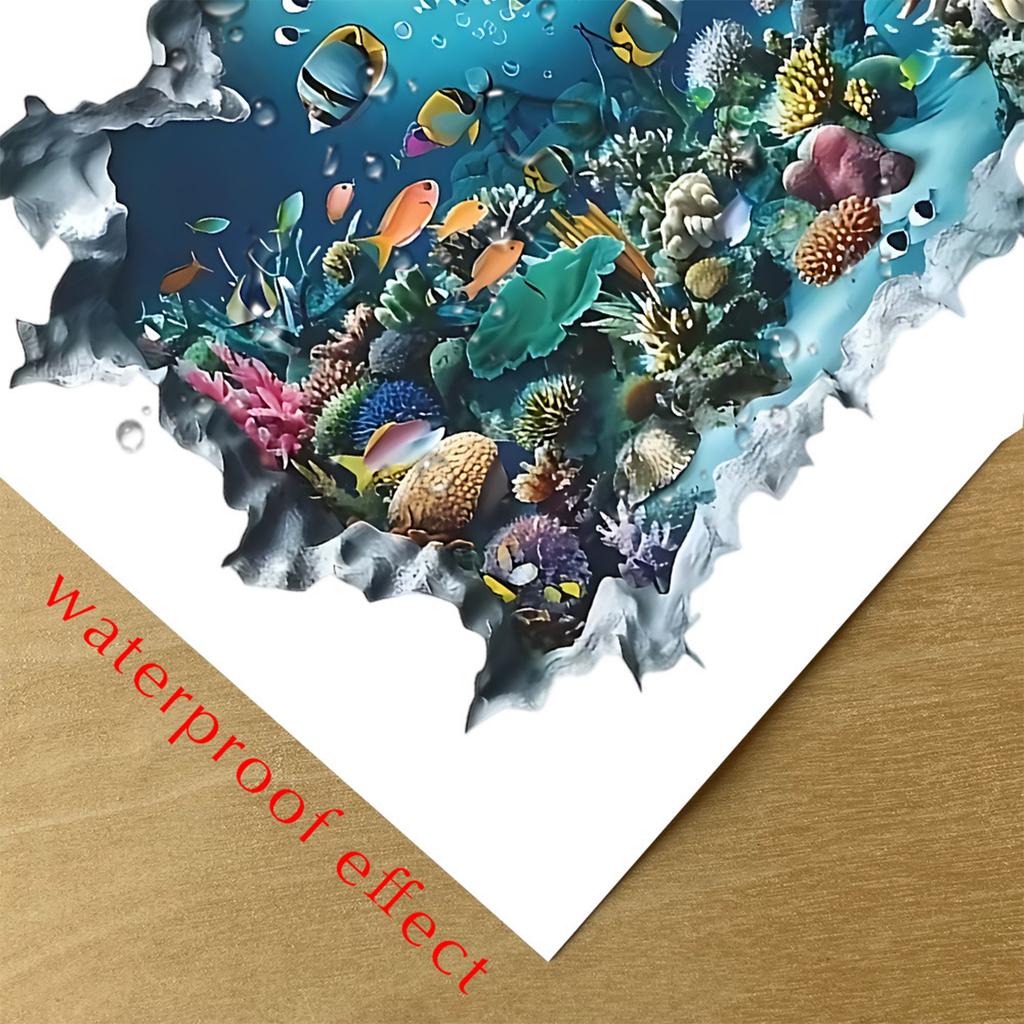 Broken Wall Underwater World Bathroom Sanitary Wall Stickers