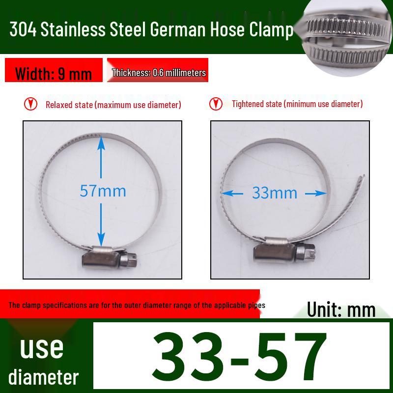 Expanded German-Style Quick-Release 304 Stainless Steel Hose Clamp