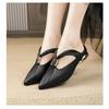 Anti-slip Shoes, Casual Chunky Heel Pointed Toe Half Slippers, Wrap-around Slippers