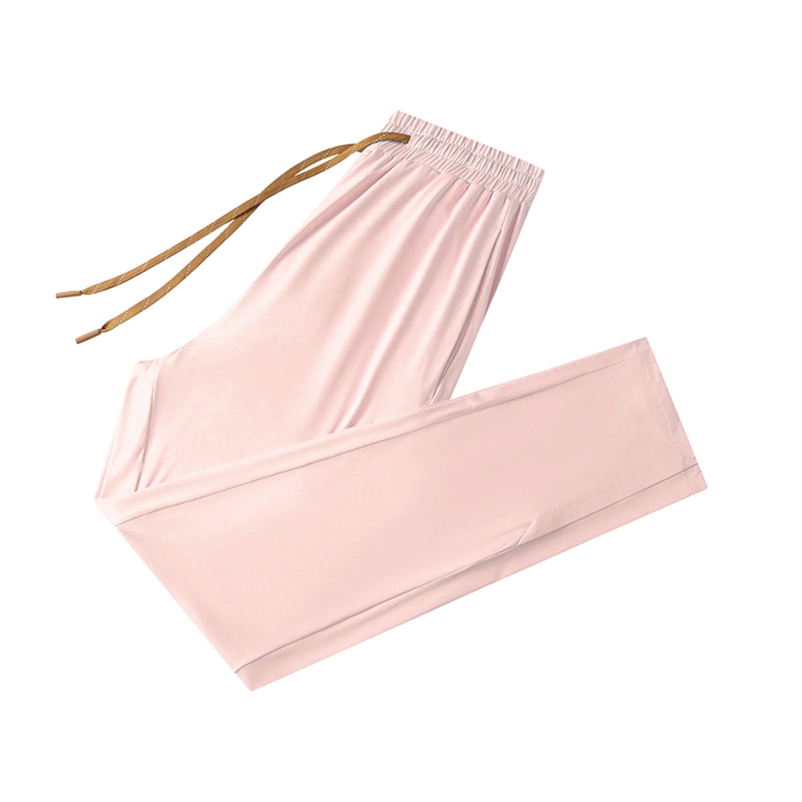 

Женские повседневные однотонные прямые повседневные брюки с эластичной резинкой на талии и карманами L