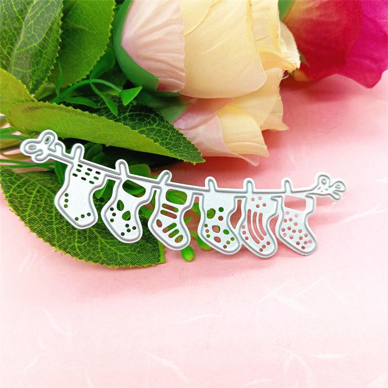 Șosete de Crăciun șosete uscare stil de design metal matrițe bricolaj scrapbooking relief șablon hârtie artizanat album șablon