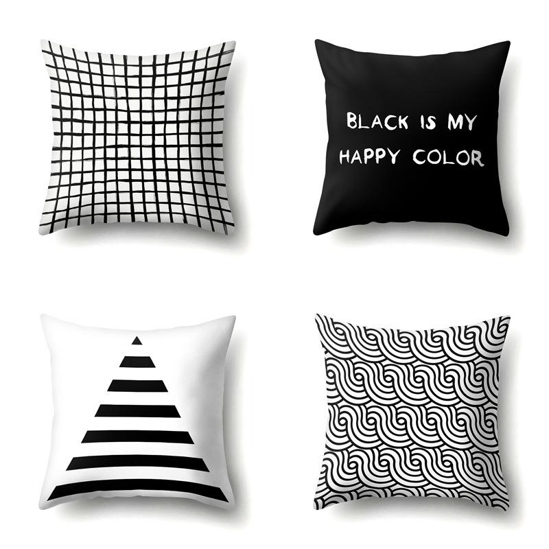 Polyester Pillow Case Geometric Home Printed Pillow Waist Cushion Cover Car Cushion Head Cushion Cover