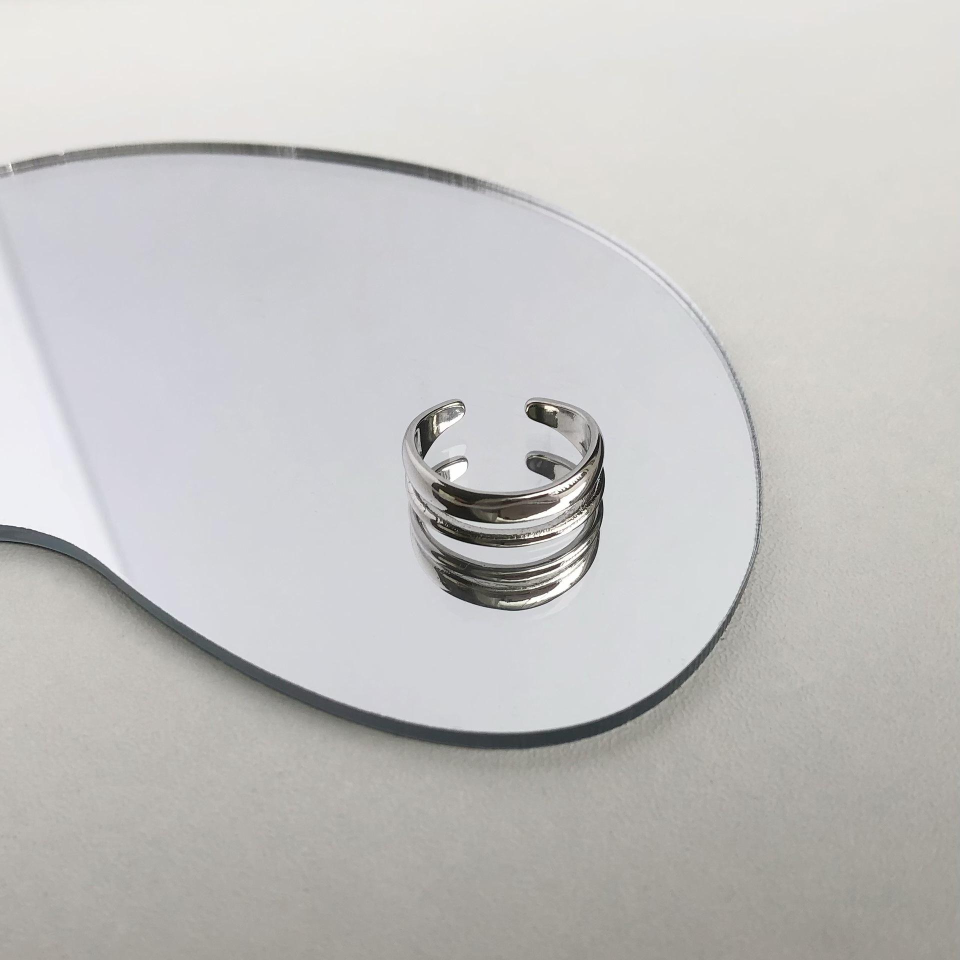 

Chic European & American Style Smooth Plain Band Ring for Women - High Design, Light Luxury Fashion Adjustable Open