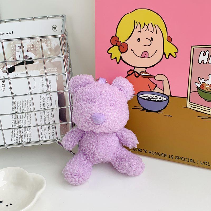 

Cartoon Plush Teddy Bear Doll Cute Doll Schoolbag Keychain Doll Bear Same Style Pendant Height about 12cm