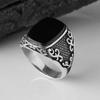 Statement Stylish Glossy Black Ring Men'S Ring