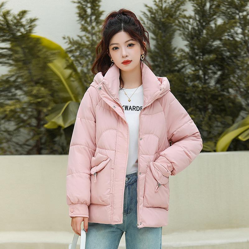 Long down cotton-padded clothes, female student bread clothes, loose and thickened cotton-padded clothes, leave-in women's cotton-padded jackets.
