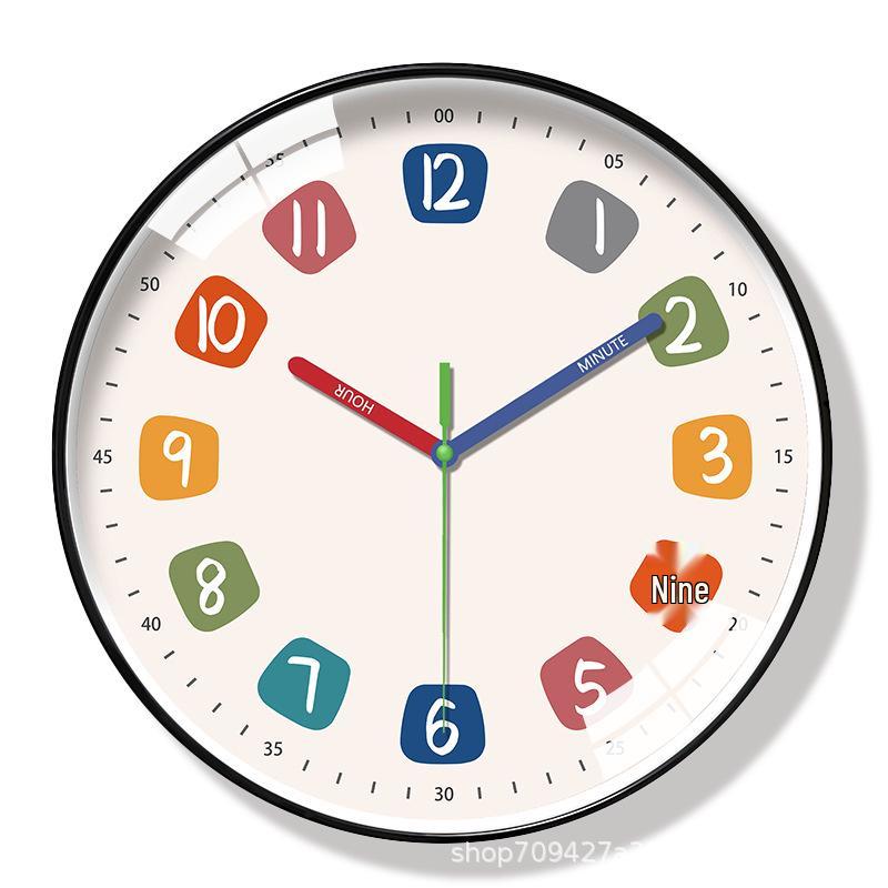 14" Silent Digital Children's Educational Wall Clock for Classroom & Home