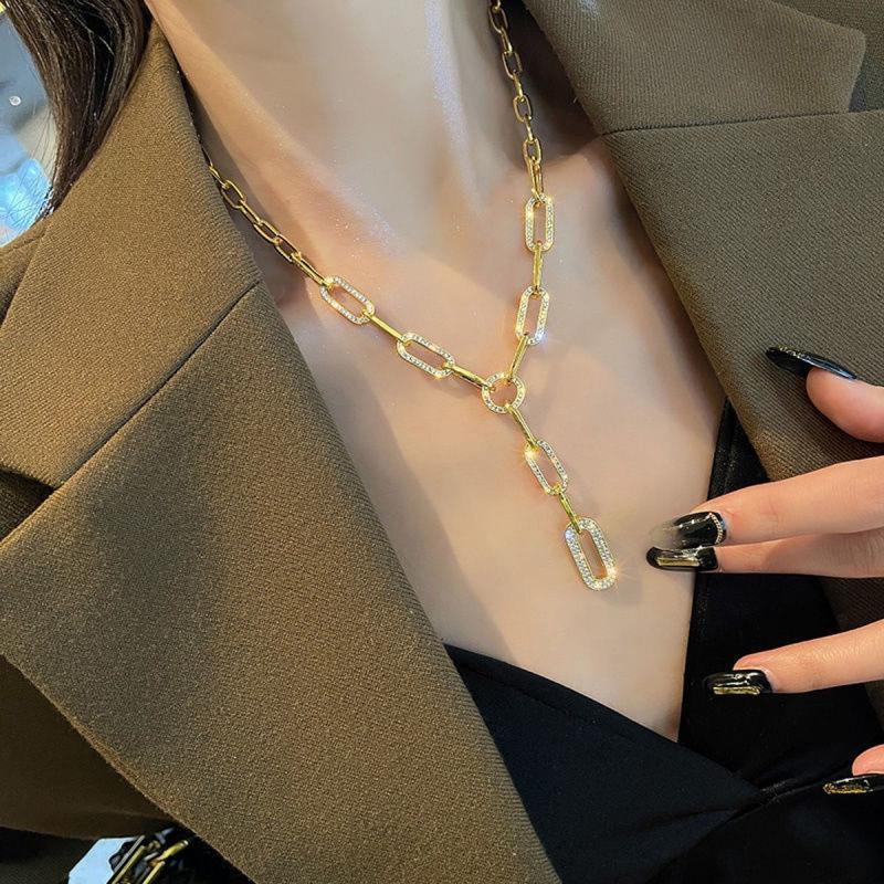 Elegant Custom Rhinestone Chain Necklace