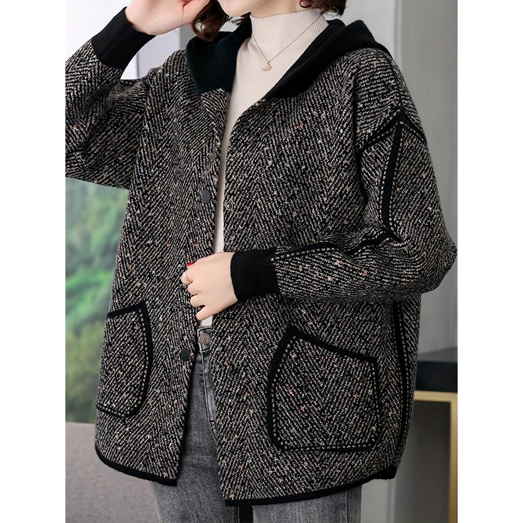 Coat Spring and Autumn Casual Loose Large Top Spring Thin Hooded Jacket Cardigan