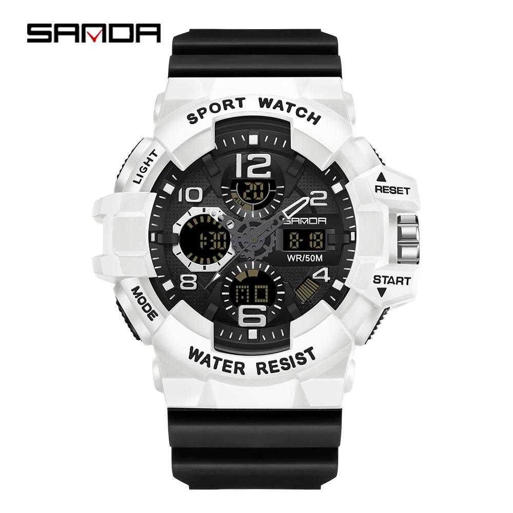 Fashion SANDA 3168 Luxury G-Type Military Men's Watch Digital Sports Multi Functional Waterproof Men's Electronic Watch