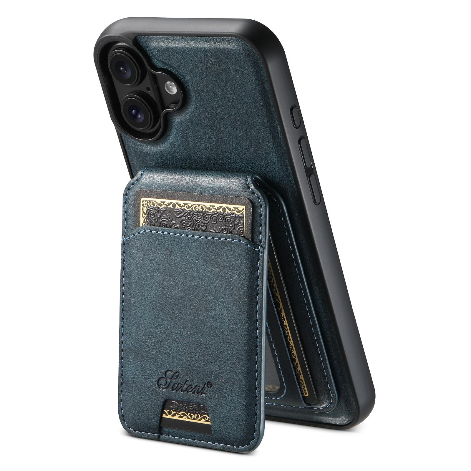 SUTENI H15 For iPhone 16 Plus Magnetic Case Detachable Card Holder Phone Cover C