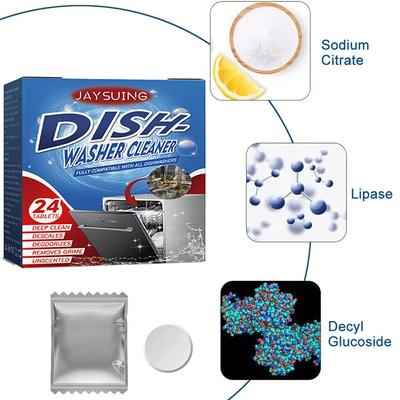Dishwasher Cleaner Tablets Powerful Descaling Efficient HeavyOil Stains Ordor Removal for All Dishwashers Natural Tableware Care