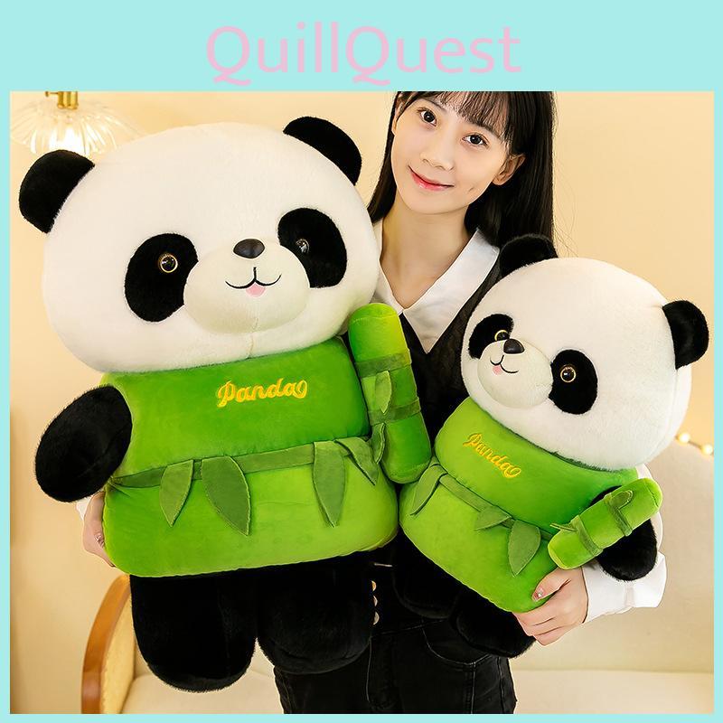 Adorable Bamboo Tube Panda Plush Toy Soft And Cuddly Giant Panda Doll Gift