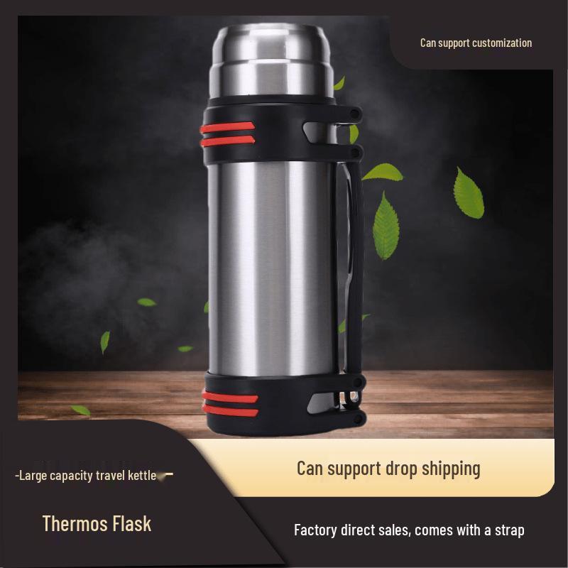 2000ml Nerezová Izolovaná Konvice pro Domácnost, Auto nebo Venkovní Použití