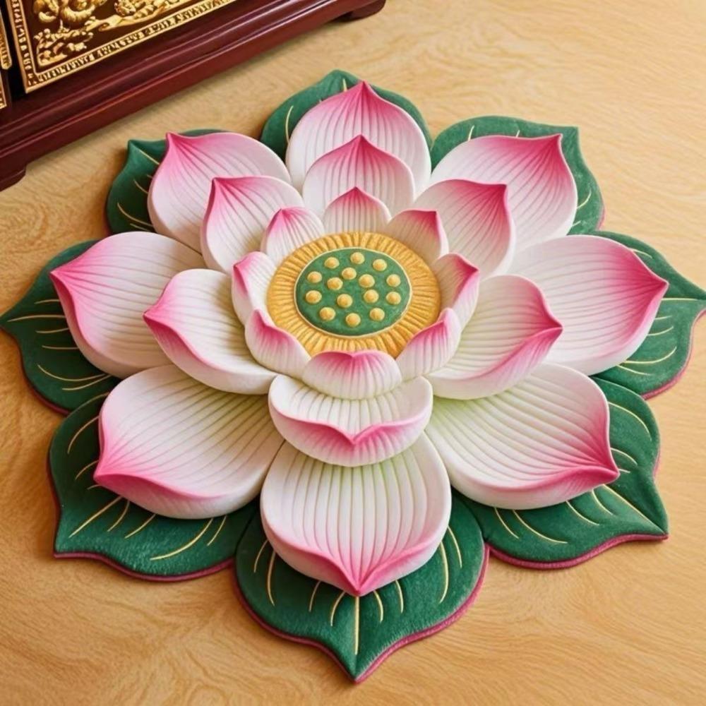 Non-slip Bathroom Floor Mat Large Door Gasket New Lotus Flower Carpet  Living Room Table Bedside
