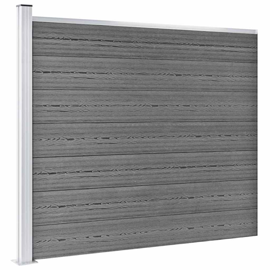 Fence Panel Set WPC 699x146 Cm Grey