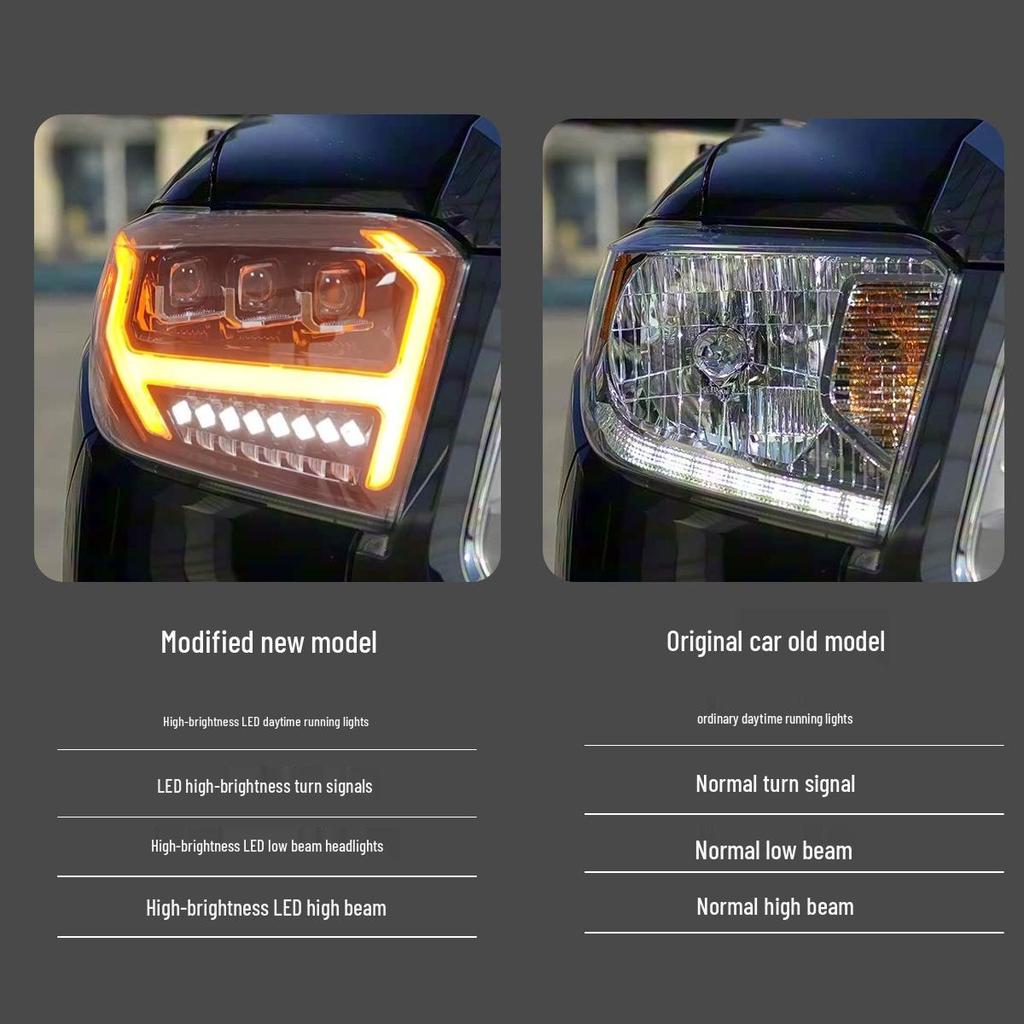 LED Projector Headlight Assembly with Flowing Turn Signals for 2014-2020 Toyota Tundra