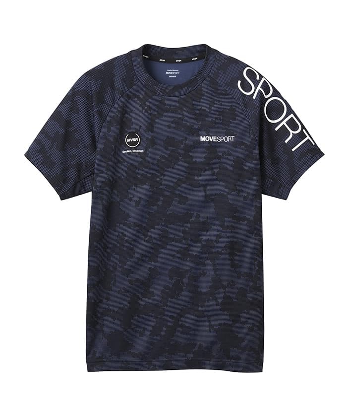 Descente Short Sleeve UV Protection Sweat Absorbent Quick Dry Dry Stretch Training Navy LL [Move Sports] Men's DX-C2854AZ