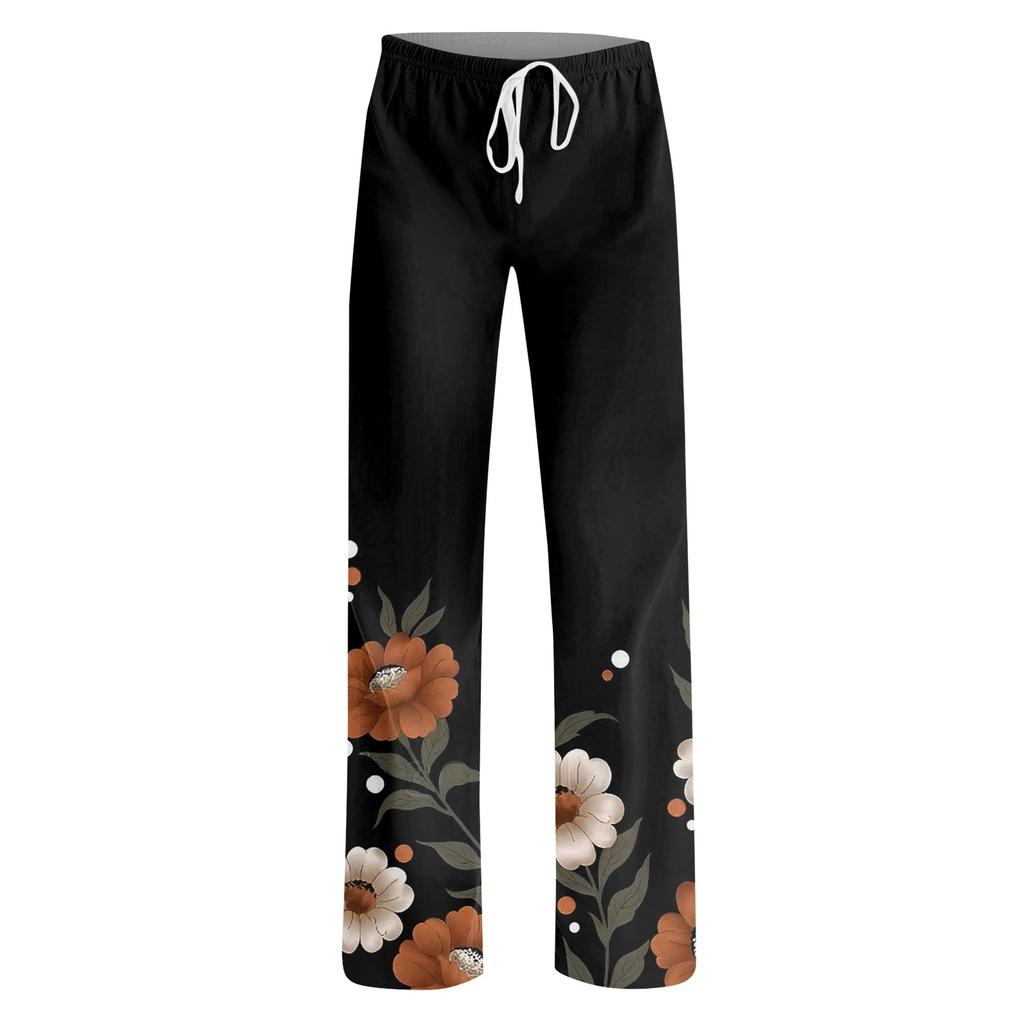 Women's Allover Printed Home Pants Sleeping Pajama Pants Long Pants Pajama Pants Yoga Pants