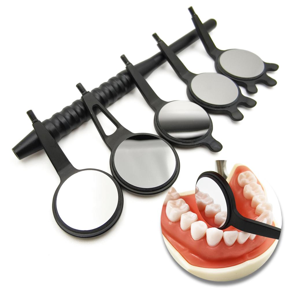 Dental Odontoscope Front Surface Mouth Mirror with Handle Oral Care Examination Hygiene Glass Rhodium Mirror
