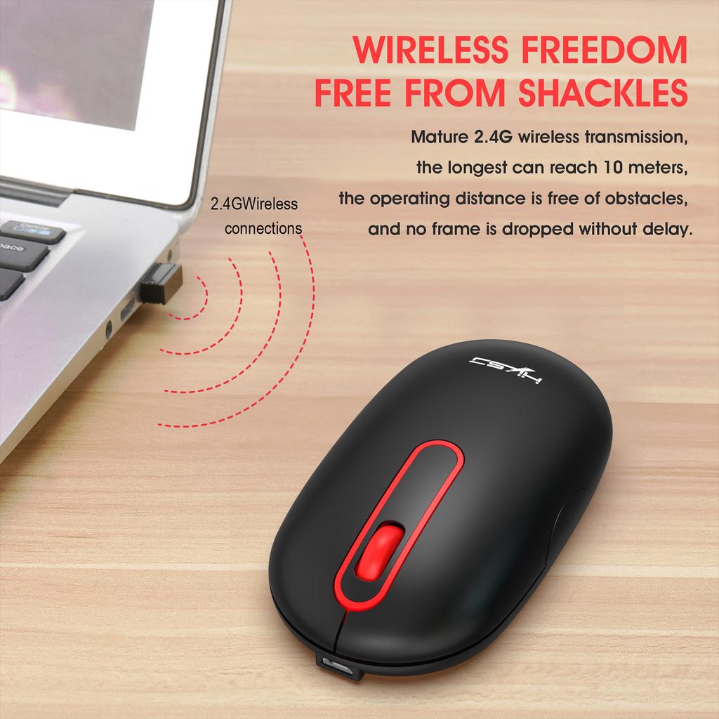 HXSJ T15 2.4G Wireless Mice Slim Computer Mice with USB Receiver Rechargeable Ergonomic Mice for