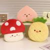 Tropical Fruit Plush Toy Stuffed Soft Cartoon Watermelon Pineapple Durian Peach Strawberry Avocado Pumpkin Mushroom Pillow Doll