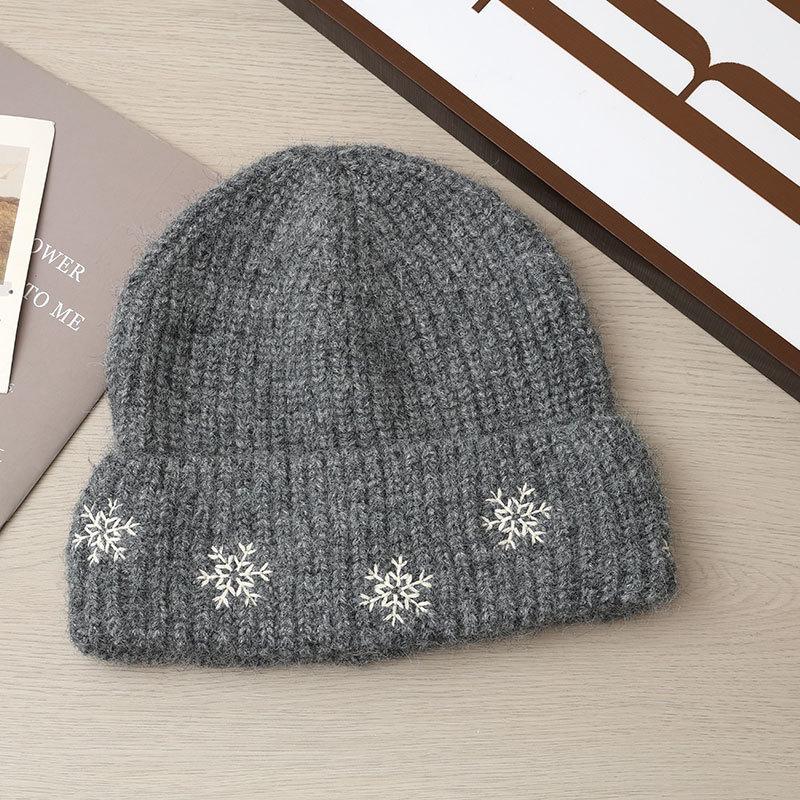

Fashion Snowflake Knitted Warm Hat Women s Outdoor Hiking Mountaineering Wool Hat Winter one size