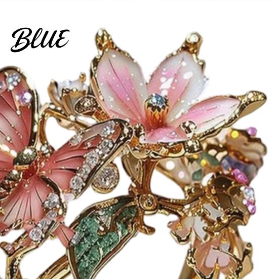 Vivid Butterfly Ring Lightweight Alloy Finger Ring Flower Shape Adjustable