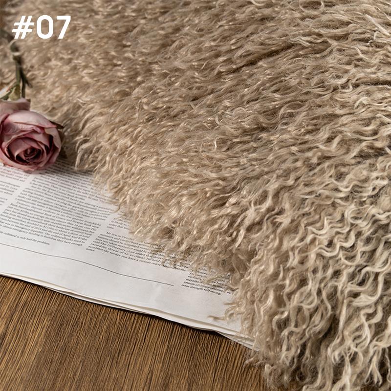 50*170cm High-grade 6cm Long Hair Cashmere Fabric Lamb Curly Imitation Tan Sheep Wool Plush Fabric DIY Clothing Dolls Cosplay