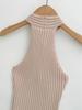 Elegant Off-the-Shoulder Halter Knit Vest - Women's Slimming Sexy Style
