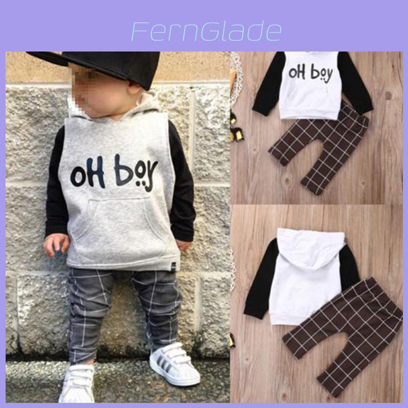 Stylish 2pcs Toddler Baby Boys Oh Boy Outfits Hoodies Pants Leggings