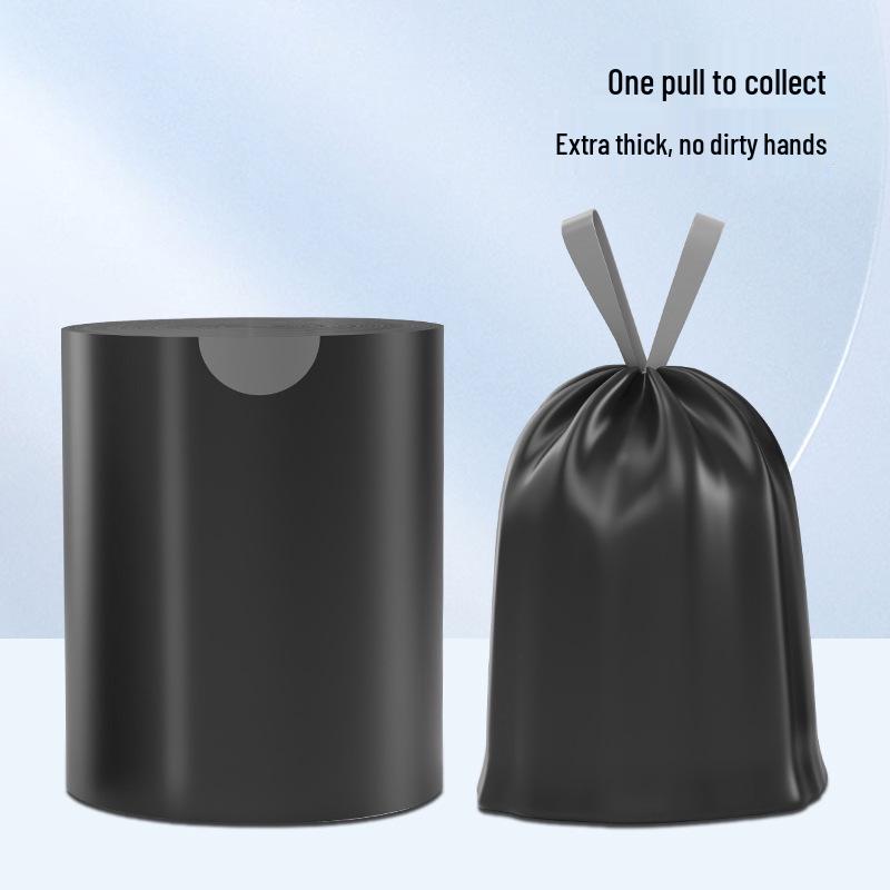 Durable Drawstring Trash Bags - Tear-Resistant, Self-Sealing Kitchen and Dormitory Use