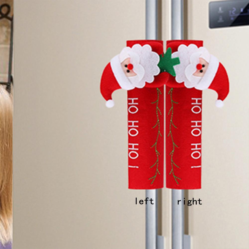 Fridge Handle  Covers Microwave Oven Dishwasher Door Handle Cover Xmas Christmas Party Decoration