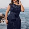 European and American Plus Size Cocktail Party Evening Dress, Mother's Dress, Plus Size Sequin Party Dress 4XL