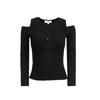 Veromoda Women's 3/4 Sleeve Knit Top with Cut-Out Shoulders & Button Detail