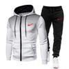 Men's Suit Sportswear Casual Zipper Hooded Sweater + Sweatpants Autumn and Winter Men's Casual Sports Suit